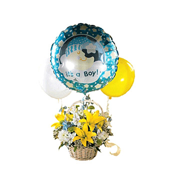 Arrangement of Yellow Lillies Its A Boy