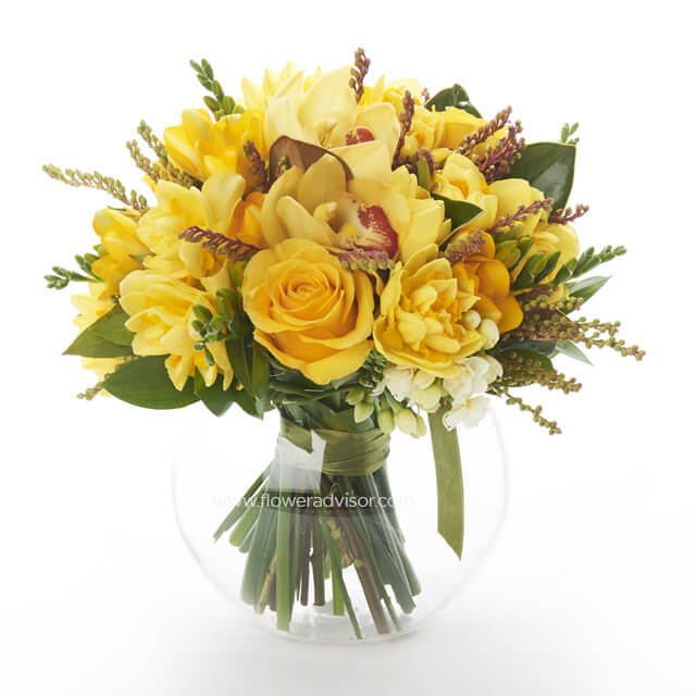 Spring Posy in Bubble Vase