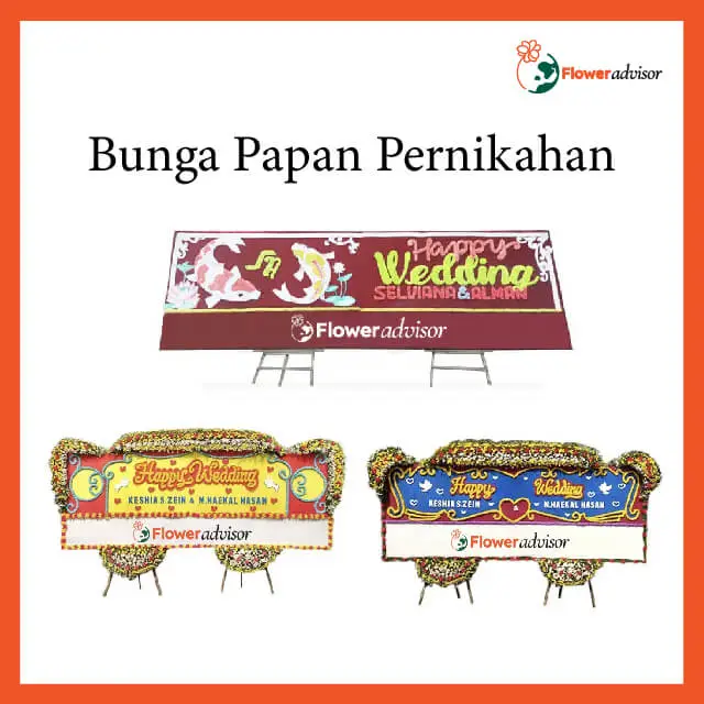 Custom Karangan Bunga Papan Pernikahan - Gandeng