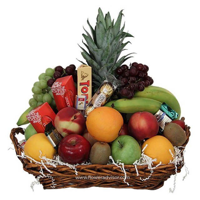 Tempting Fruit and Chocolate Basket
