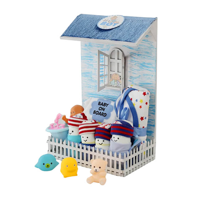 Newborn Baby Boy Picket Fence House Hamper