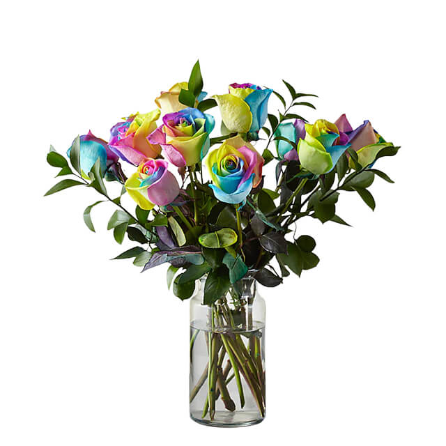 Rainbow Rose Bouquet 12