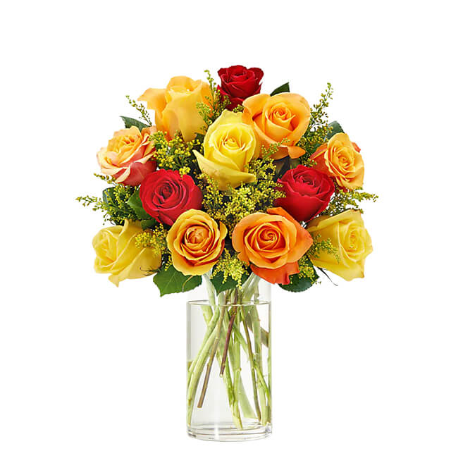 Sunlit Fall Rose Bouquet (12)